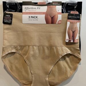 NWT Efforyless Fit by UnderWhere Curvy Firm Control (2) Piece Shaping Brief Set.